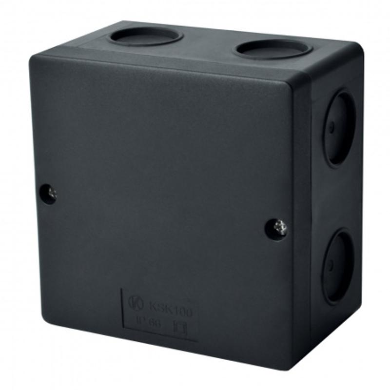 Коробка распределительная KSK 100 UV HF (FA) для О/П черная 100x100x60мм IP66